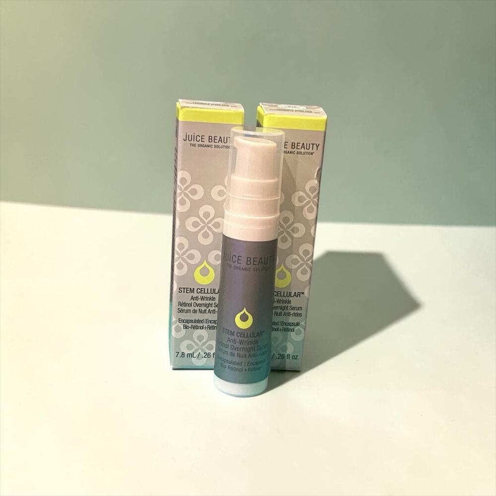 Juice Beauty STEM CELLULAR Anti-Wrinkle Retinol Overnight Serum .26 Oz Set Of 2